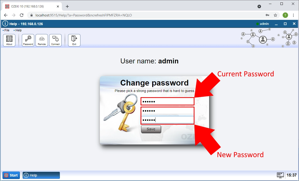 change password of your account