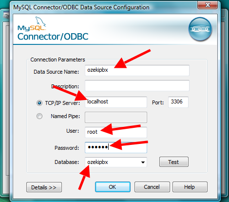 connection parameters