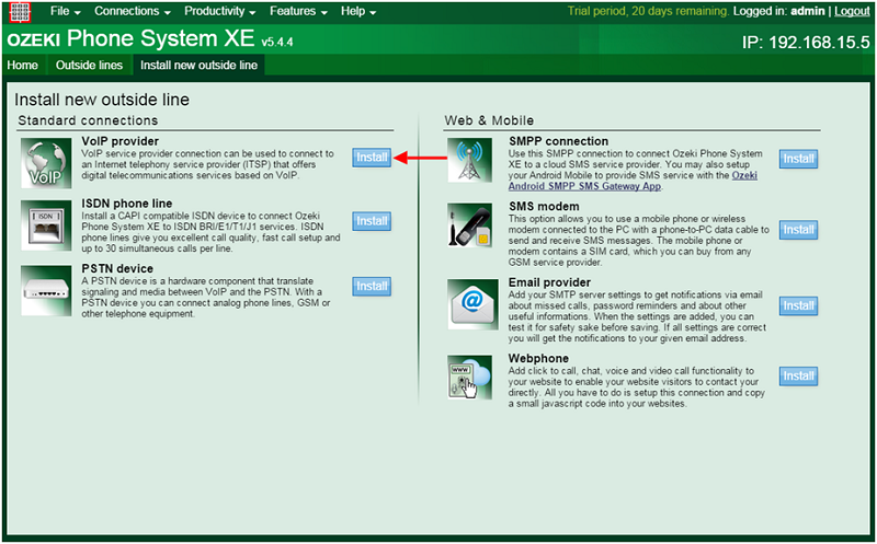 install voip provider