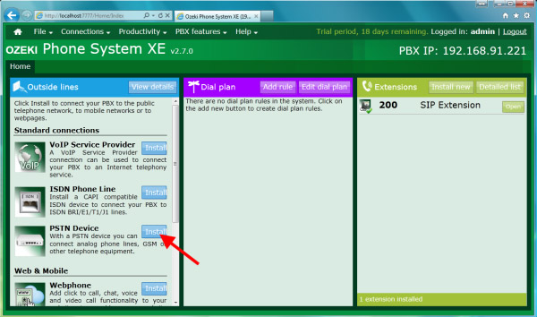 install pstn device