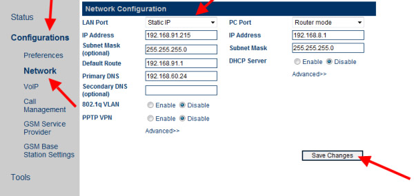 network settings