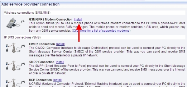 install gsm/gprs modem connection