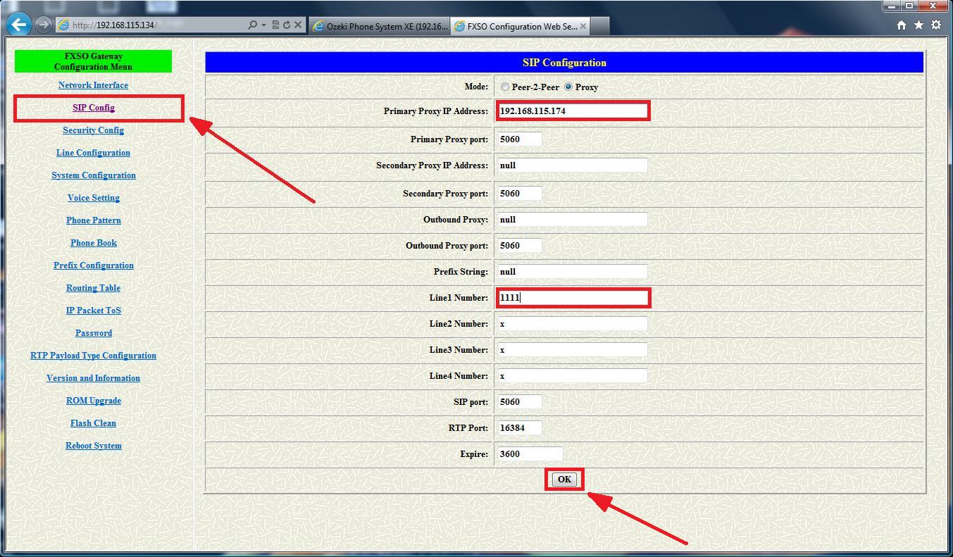 sip config panel of linkpro