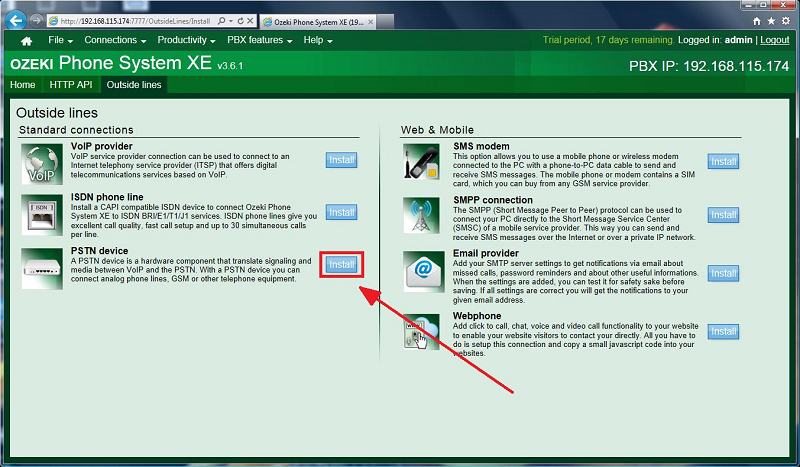 install new pstn device