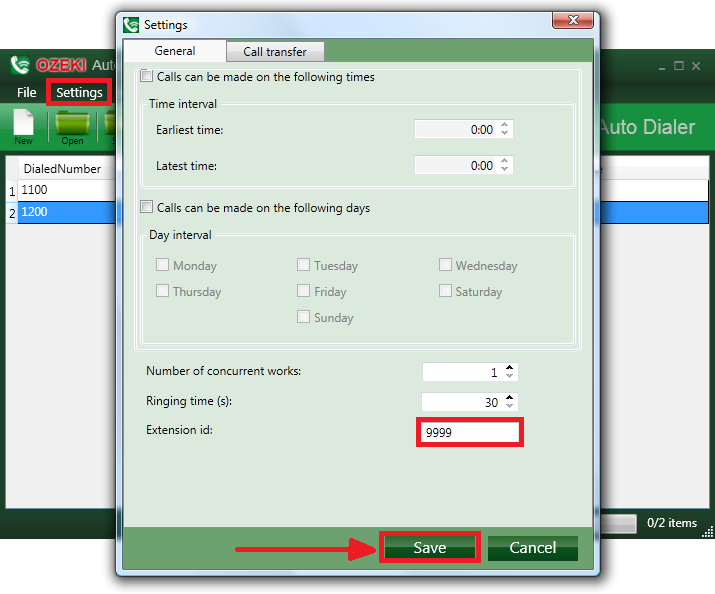 voip application configuration