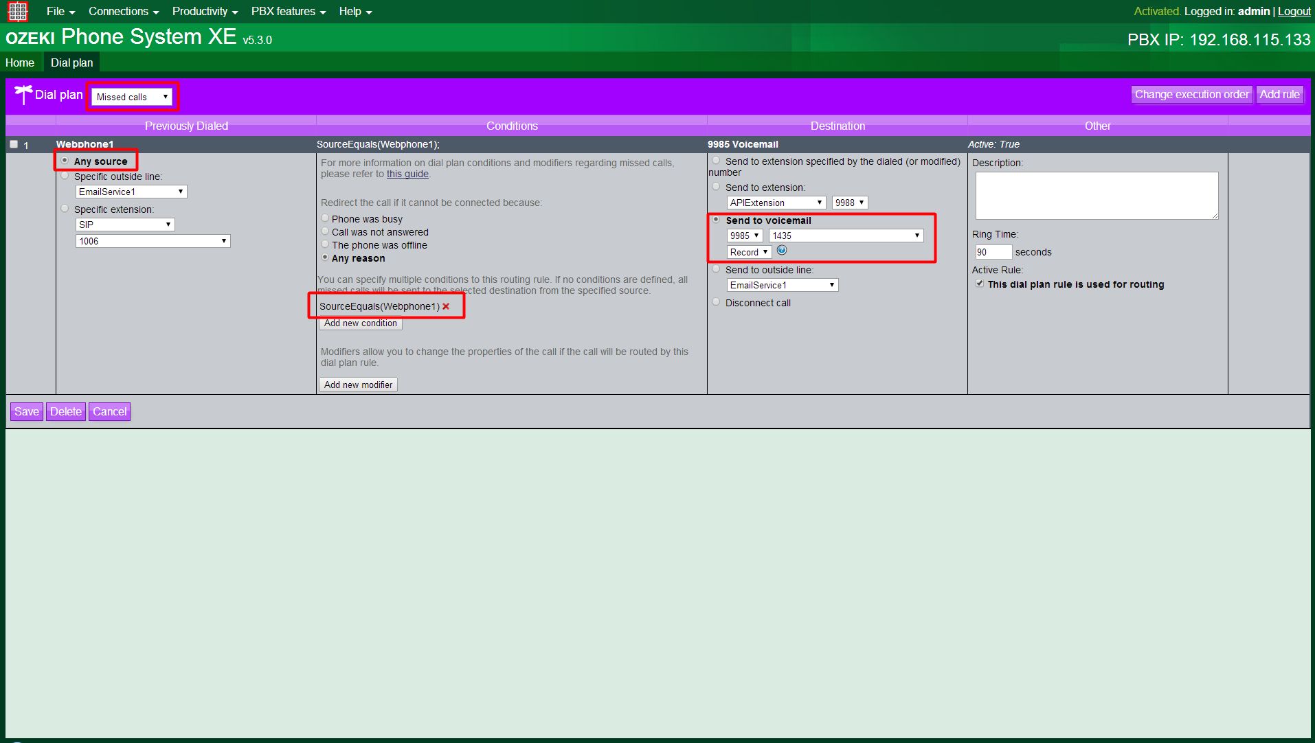 configuring dial plan