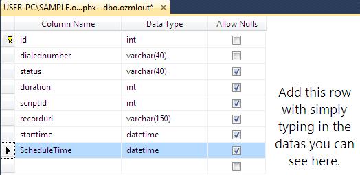 adding scheduletime as new column