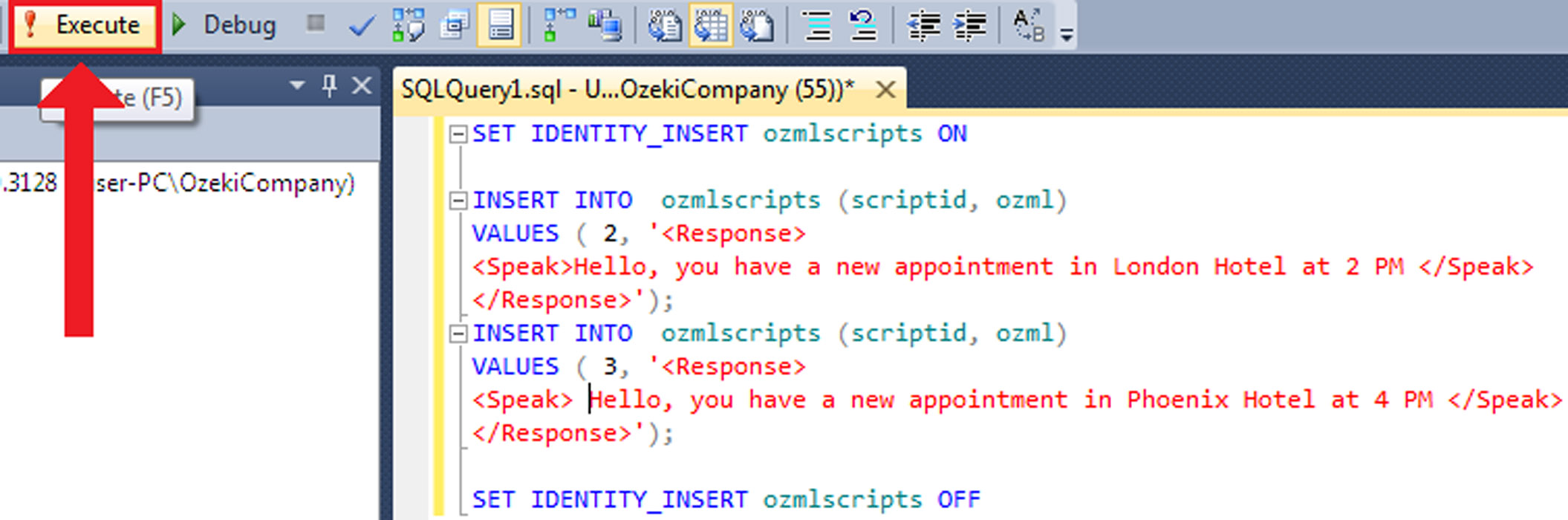 row inserting scripts