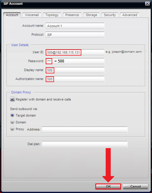 sip account configuration