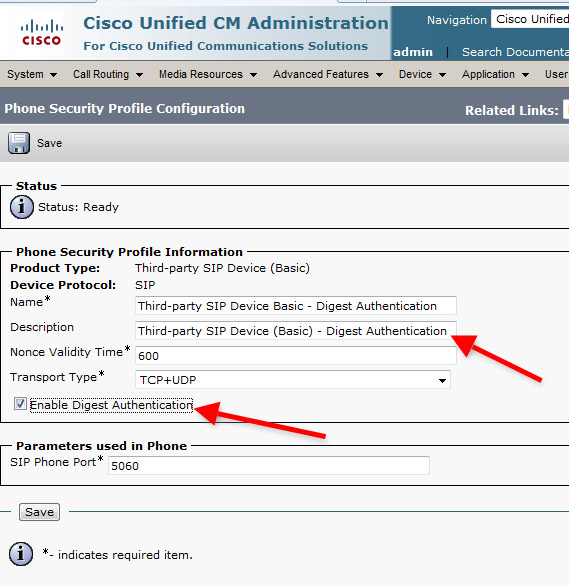 enable digest authentication for the profile