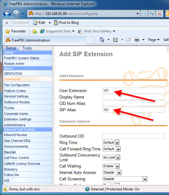 configuration fields