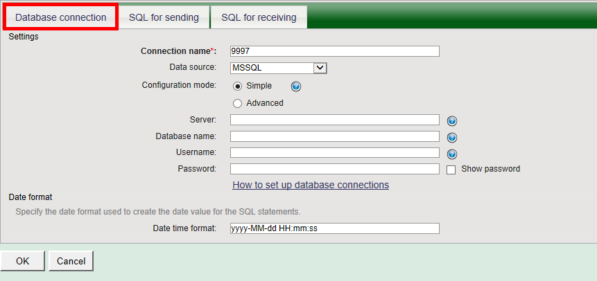 database connection in ozeki phone system