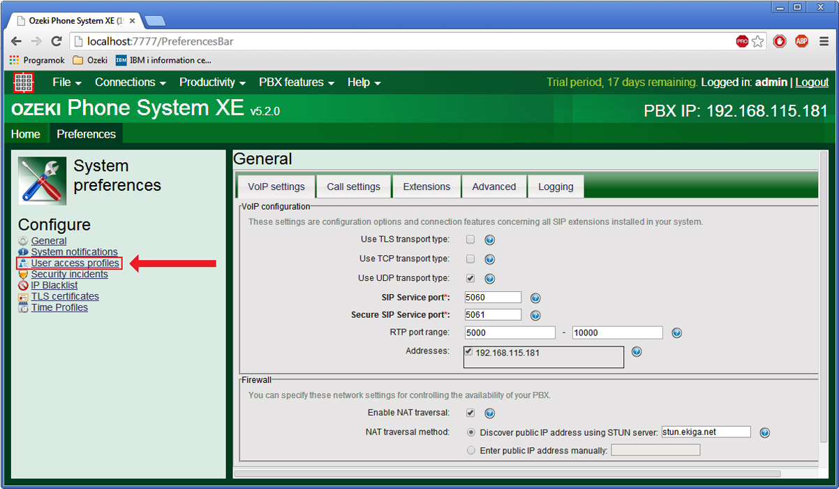 user access profiles