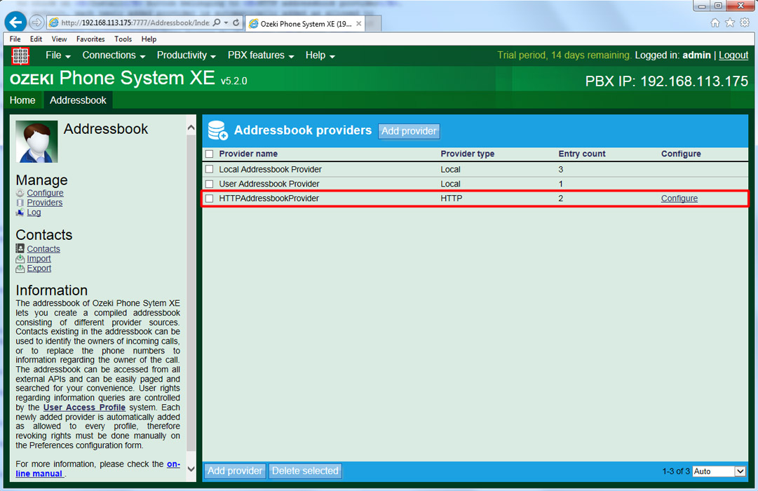 addressbook providers